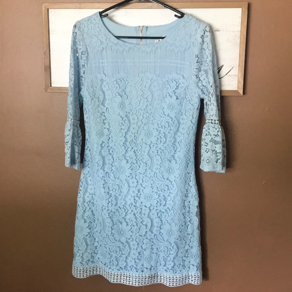 Blue knee length dress